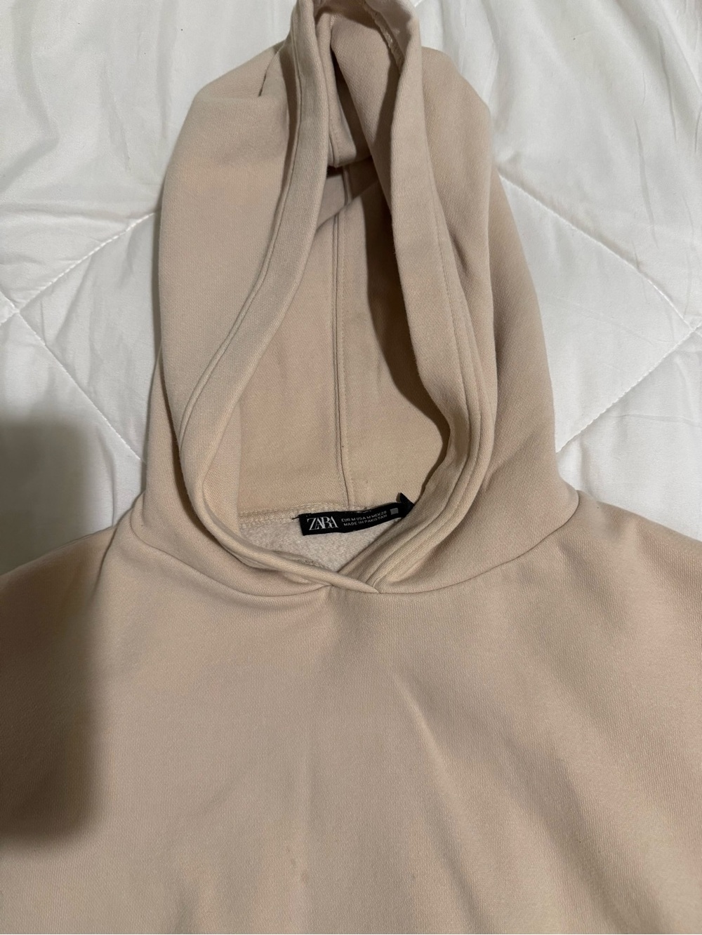 ZARA Light Beige Pullover Hoodie
